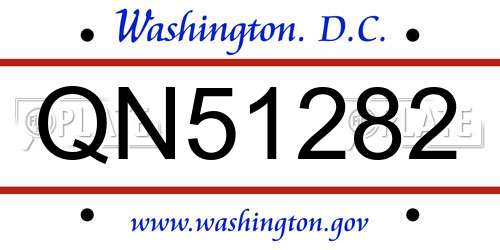 QN51282 District Of Columbia License Plate