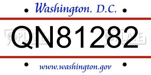 QN81282 District Of Columbia License Plate