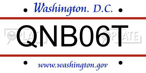 QNB06T District Of Columbia License Plate