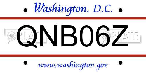 QNB06Z District Of Columbia License Plate