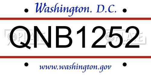 QNB1252 District Of Columbia License Plate