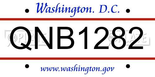 QNB1282 District Of Columbia License Plate