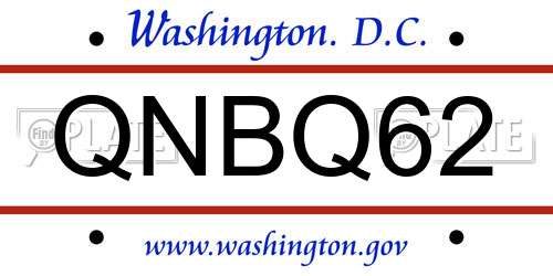 QNBQ62 District Of Columbia License Plate