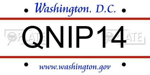 QNIP14 District Of Columbia License Plate