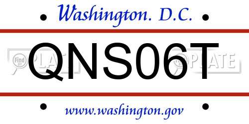 QNS06T District Of Columbia License Plate