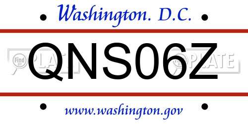 QNS06Z District Of Columbia License Plate