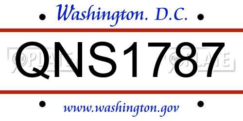 QNS1787 District Of Columbia License Plate
