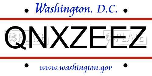QNXZEEZ District Of Columbia License Plate