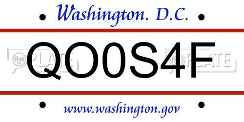 QO0S4F District Of Columbia License Plate