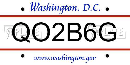QO2B6G District Of Columbia License Plate