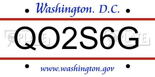 QO2S6G District Of Columbia License Plate