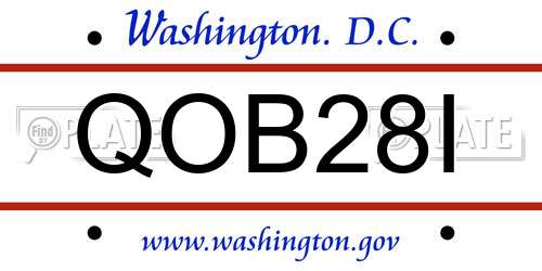 QOB28I District Of Columbia License Plate