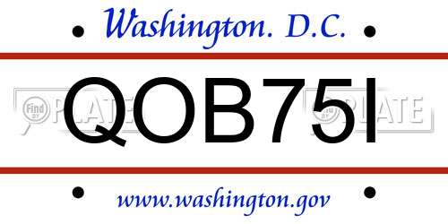 QOB75I District Of Columbia License Plate