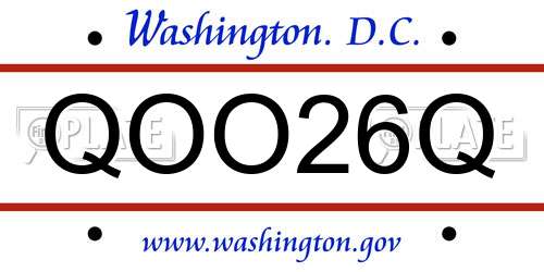 QOO26Q District Of Columbia License Plate