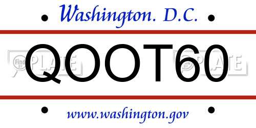 QOOT60 District Of Columbia License Plate