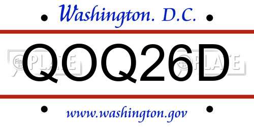QOQ26D District Of Columbia License Plate