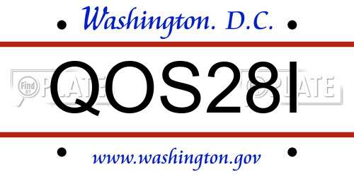 QOS28I District Of Columbia License Plate