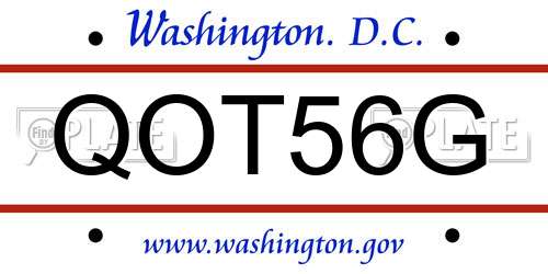 QOT56G District Of Columbia License Plate