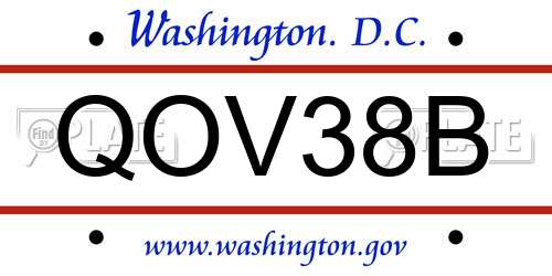 QOV38B District Of Columbia License Plate