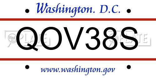 QOV38S District Of Columbia License Plate