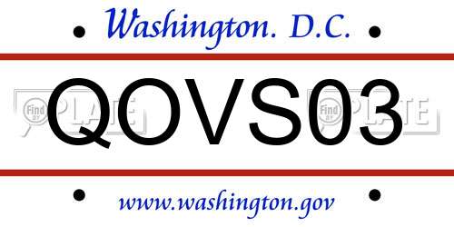 QOVS03 District Of Columbia License Plate