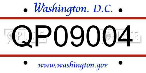 QP09004 District Of Columbia License Plate