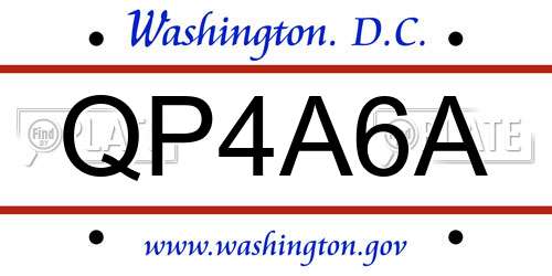 QP4A6A District Of Columbia License Plate