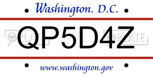 QP5D4Z District Of Columbia License Plate