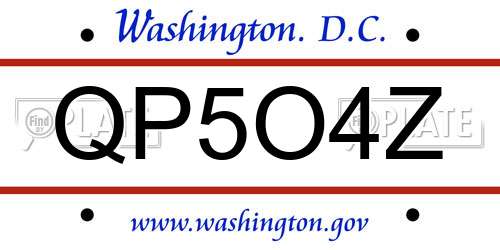 QP5O4Z District Of Columbia License Plate