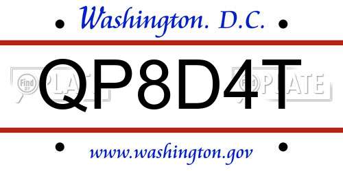 QP8D4T District Of Columbia License Plate
