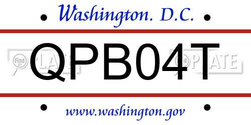 QPB04T District Of Columbia License Plate
