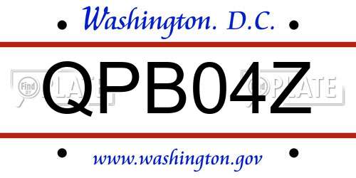 QPB04Z District Of Columbia License Plate
