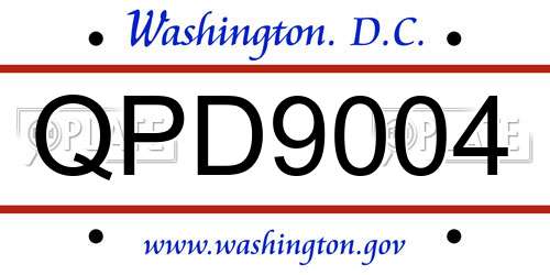 QPD9004 District Of Columbia License Plate