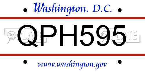 QPH595 District Of Columbia License Plate