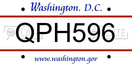 QPH596 District Of Columbia License Plate