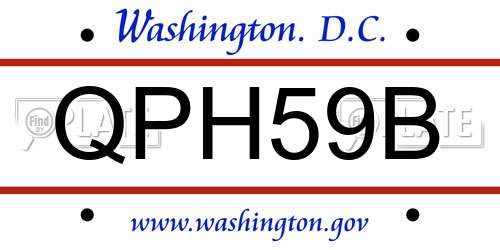 QPH59B District Of Columbia License Plate