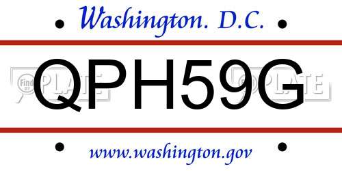 QPH59G District Of Columbia License Plate