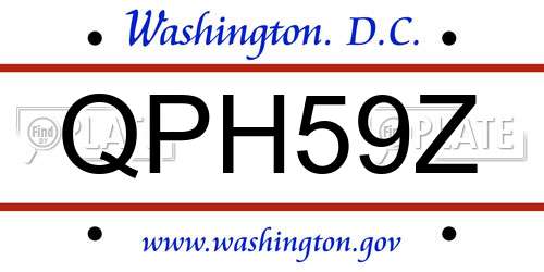 QPH59Z District Of Columbia License Plate