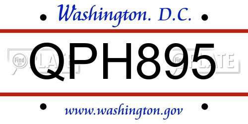 QPH895 District Of Columbia License Plate