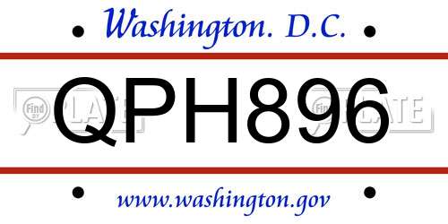QPH896 District Of Columbia License Plate