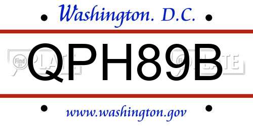 QPH89B District Of Columbia License Plate