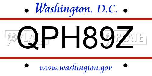 QPH89Z District Of Columbia License Plate