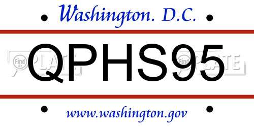 QPHS95 District Of Columbia License Plate