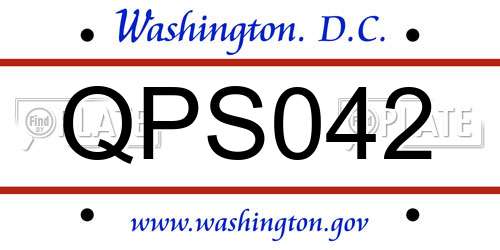 QPS042 District Of Columbia License Plate
