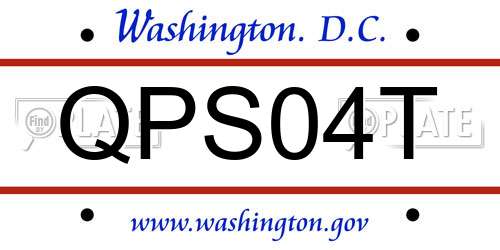 QPS04T District Of Columbia License Plate