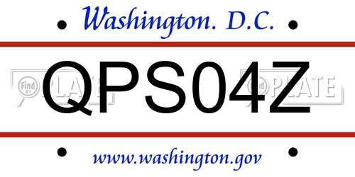 QPS04Z District Of Columbia License Plate