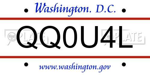 QQ0U4L District Of Columbia License Plate