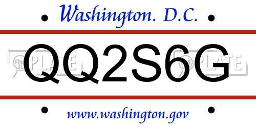 QQ2S6G District Of Columbia License Plate