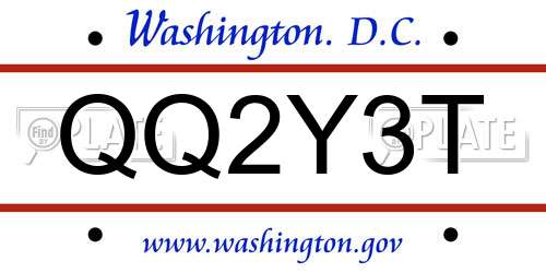 QQ2Y3T District Of Columbia License Plate