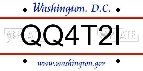 QQ4T2I District Of Columbia License Plate